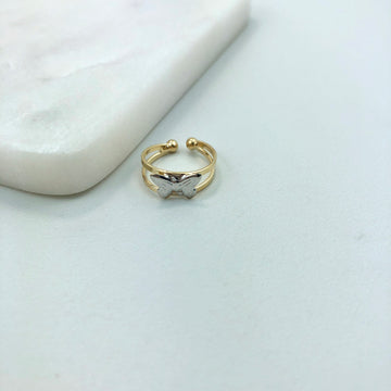 18K Gold Layered Oro Laminado Ring  Open-back and Double Shank